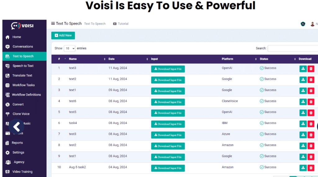 easy to use voisi interface