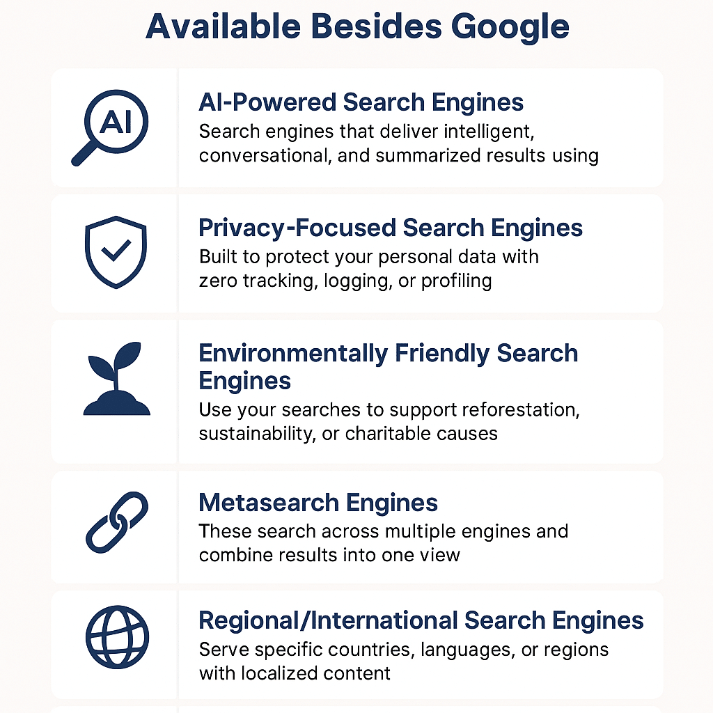 Types of Search Engines Available Beside Google