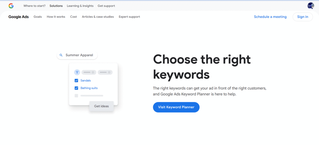 Google Keyword Planner - Top Free SEO Tools for Keyword Research