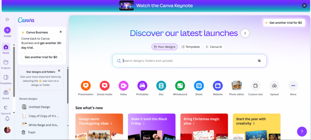 Canva Free — Best for Social Posts, Thumbnails & Graphics