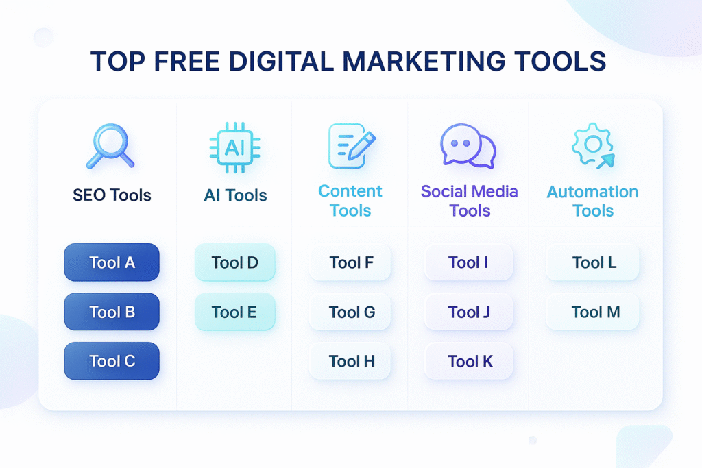 Comparison Table best free digital marketing tools
